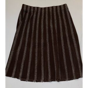 Luna Brown Silver Patterned Striped Skirt